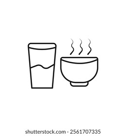 Ramadan iftar icon Simple thin line flat symbol