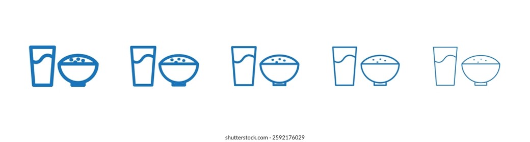 Ramadan iftar icon Symbol collection thin outline set