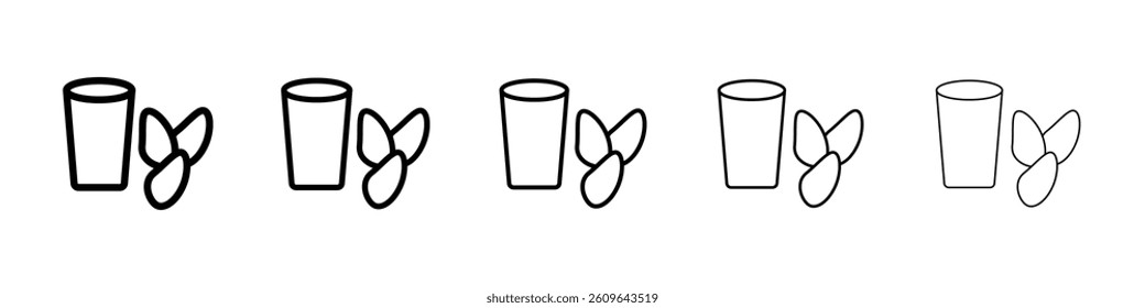 Ramadan iftar icons vectors set in different stroke lines