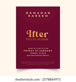  Ramadan Iftar invitation Poster Template