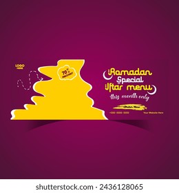 Ramadan iftar menu food design and social media banner template