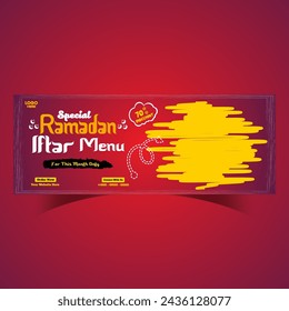 Ramadan iftar menu food design and social media banner template