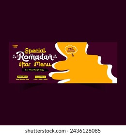 Ramadan iftar menu food design and social media banner template