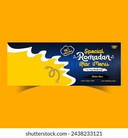 Ramadan iftar menu food design and social media banner template
