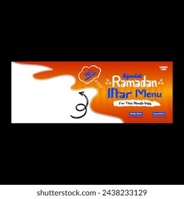 Ramadan iftar menu food design and social media banner template
