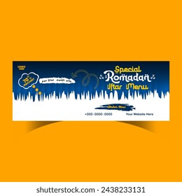 Ramadan Iftar Menü Food Design und Social Media Banner Vorlage
