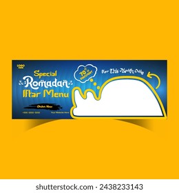 Ramadan iftar menu food design and social media banner template
