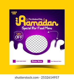 Ramadan iftar menu Food Post Design und Social Media Banner Template