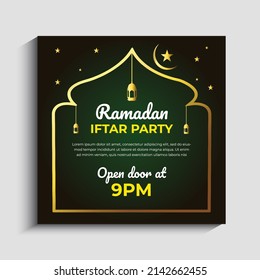 Ramadan Iftar party invitation social media post template