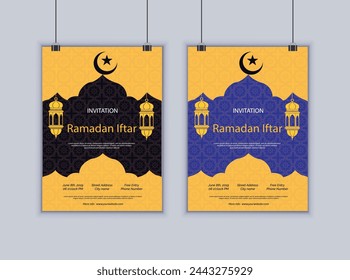 Ramadan iftar social media design vector template