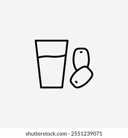 Ramadan iftar dünne Liner Symbol einzeln.