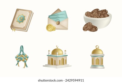 Ilustración de Ramadán en estilo 3D
