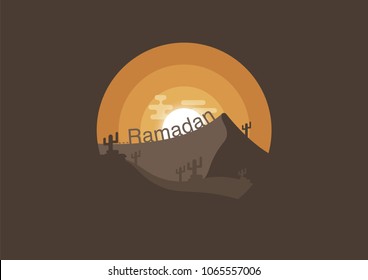 Ramadan. Illustration of the A4 format on the theme of Ramadan and the East