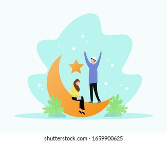 Ramadan illustration concept. vector design