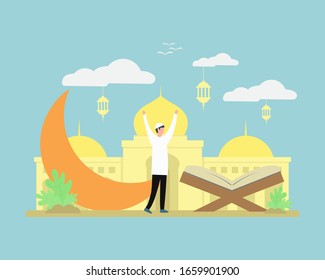 Ramadan illustration concept. vector design