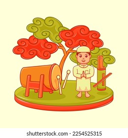 ramadan illustration and ramadan elements suitable for social media post and etc