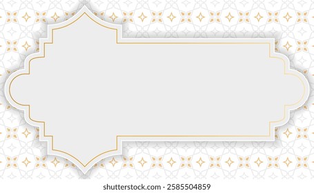 Ramadan illustration template. Arabic Islamic elegant background banner for Eid Mubarak festival. Translation: "Design for the fasting month of Muslims".