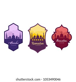 Ramadan illustration vector set. Islamic banner