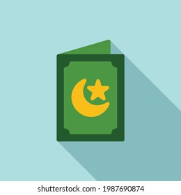 Ramadan Invitation card Vector Icon in Flat Style. Greeting card with a crescent moon and star. Happy Ramadan and Eid. Vector illustration icons can be used for apps, websites, or logo.