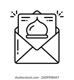 Ramadan invitation vector outline icon. EPS 10 file