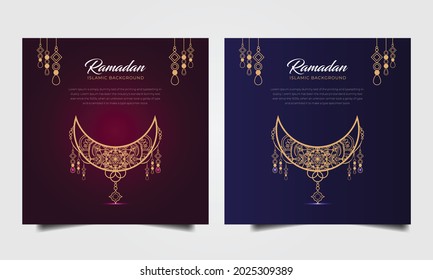 Ramadan Islamic background post banner
