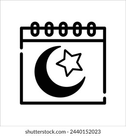 Ramadan Islamic Calendar Vector Icon . The month of Ramadan and islamic holidays.