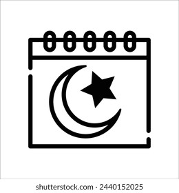 Ramadan Islamic Calendar Vector Icon . The month of Ramadan and islamic holidays.
