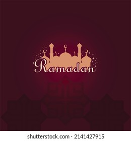 Ramadan islamic greeting card design. Paper art style vector illustration. Elements are layered separately in vector file
