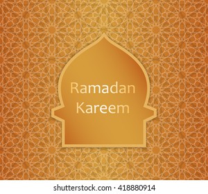 Ramadan islamic greeting card. Vector illustration.