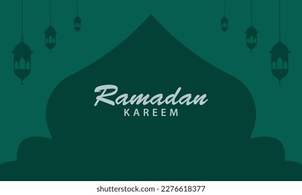 Ramadan islamic greeting. simple flat illustration.