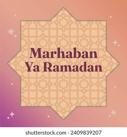 Ramadan Islamic holy month background design. Suitable for greeting card, banner, or social media design. Ramadan background in portrait design with purple pink orange gradient color combination.