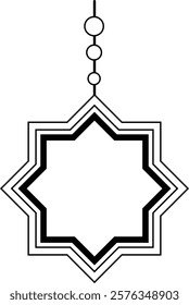 Ramadan Islamic Icon with Black and White Color Design. Vector Illustration