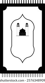 Ramadan Islamic Icon with Black and White Color Design. Vector Illustration