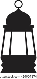 Ramadan Islamic Lantern Silhouette. Vector Illustration in Flat Design Style.