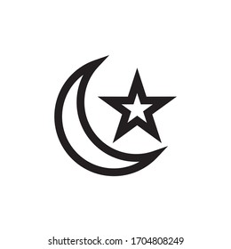 ramadan, islamic. moon star icon vector illustration