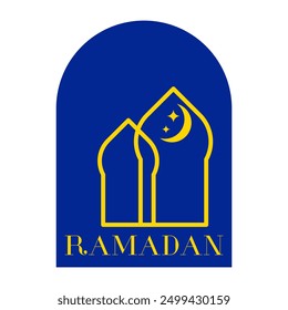 Ramadan Islamic sticker, icon in luxury style