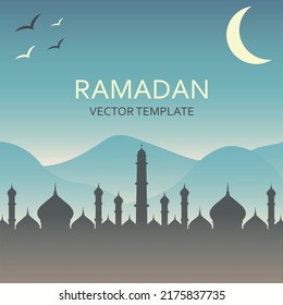 Ramadan. Islamic style postcard, wallpaper, banner. Vector illustration.