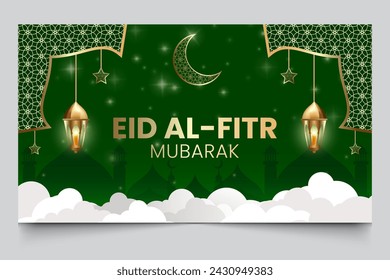 Ramadan or Islamic themed banners. background color is dark green