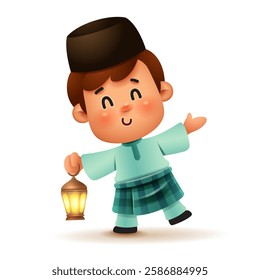 Ramadan Joy: Adorable Ramadan Lantern Boy
