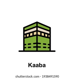 Ramadan Kaaba Umriss Symbol. Element des Ramadan-Tages-Illustrationssymbols. Zeichen und Symbole können für Web, Logo, mobile App, UI, UX verwendet werden