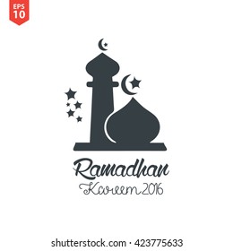 Ramadan Kareem 2016 Mosque Vector Illustration