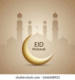Ramadan kareem 2020 background. vector illustration with mosque and moon, place for text greeting card and banner