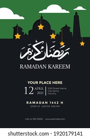Ramadan kareem 2021 flyer templates design. vector illustration