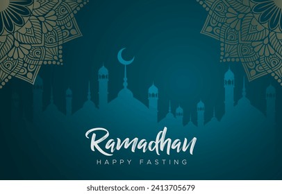 ramadan kareem 2024 banner with blue background design 02
