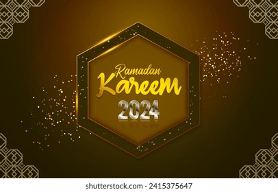 ramadan kareem 2024 banner with brown background design 019
