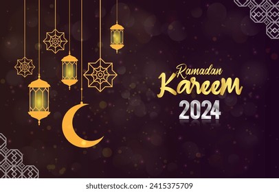 ramadan kareem 2024 banner with purple background design 017