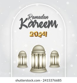 ramadan kareem 2024 banner with white background design 24