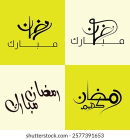 Ramadan Kareem 2025 Translated: Happy, Ramadan  Arabic typography design template 