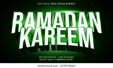 Ramadan kareem 3D editable text effect template