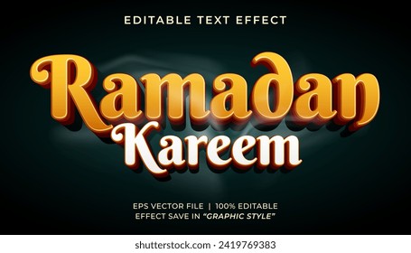 Ramadan kareem 3d editable text effect template